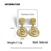 Charming heavy metal fan-shaped spiral gold-plated women's earrings, and stainless steel, wife gift - Image 2
