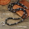 1PC Men's Retro Ethnic Style Africa Stone Necklace for Men Hippie Bohemia Long Beaded Necklace Man Tribal Jewelry Collar Hombre - Image 13