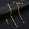 Hiyee Thickness 3/4/5/6/7/8mm Gold Color Wheat Braided Stainless Steel Necklace Link Classic Curb Chain for Men Women Jewelry - Image 10