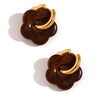Resin Flower Accessories Hoop Earrings Y2K Women's Earrings Gold Plated Colorful 316L Stainless Steel - Image 12
