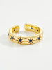 Silver Adjustable Star Blue Green CZ Zircon Open Ring Women Vintage Party Women Gift Jewelry - Image 2