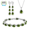 Water Drop Green Cubic Zirconia White CZ Silver Jewelry Sets For Women Wedding Earrings/Pendant/Necklace/Bracelet - Image 12