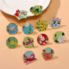 Cartoon Flower Enamel Pin Lapel Brooch Rose Star Flare Violet Peach Blossom Peony Lotus Rose Osmanthus Badge Jewelry Friend Gift - Image 2