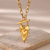 Pendant Necklace with Textured Chain and Multiple Charm Designs - Image 9