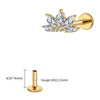 Titanium 16G Marquise Lotus CZ Flower Flat Back Stud Labret Tragus Helix Cartilage Conch Earring Piercing - Image 8