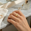 Stainless Steel Number 11:11 Oval Pattern Ring Suitable For Ladies Gift Gold Plated Jewelry - Image 4