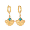 316L Stainless Steel Gold Color Pendant Stone Earring Hoop Earrings For Women Jewelry Gifts - Image 14