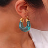 Favourite Color Summer Vocation Chunky Acrylic Resin Hoop Earrings For Woman Stainless Steel Jewelry - Image 6