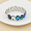 crystal Women charm bracelet colorful Geometric rhinestone elastic thread red white Elliptical glass bracelet - Image 14