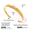 Classic Gold Color Plated Elliptical White Zircon Irregular Open Bracelets Stainless Steel Jewelry - Image 7
