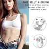 Gold Fake Piercing Belly Ring for Women Girl Fake Bellys Button Piercing Clip on Belly Button Rings Navel Ring Non Piercing - Image 2