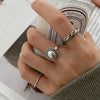 Silver Rings Couples Accessories Vintage Twist Design Round Shape Geometric Thai Silver Jewelry - Image 1