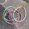 Faceted Bead Bracelet with Square Stainless Steel Spacers - Image 6