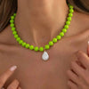 Colorful Acrylic Bead Necklace with Irregular Pearl-Style Pendant - Image 20