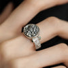Silver Open Finger Ring Flower Leaf Design Green Golden Vintage Stackable For Women Girl Jewelry Gift - Image 33