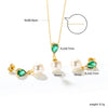 Purple Cubic Zirconia Imitaiton Pearl Pendants Earring Sets For Women Stainless Steel Chain Necklace Jewelry Sets - Image 11