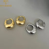 Stainless Steel Smooth Metal Chunky Hoop Earrings for Women Girls Round Circle Hoops Statement Earrings Punk Jewelry - Image 1
