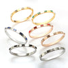 Open Cuff Bangles Bracelets Crystal Zirconia Rose Gold Color Stainless Steel Bracelet for Women Men Jewelry - Image 1