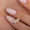 Simple Stainless Steel Horse Eye Zircon Necklace Elegant Crystal Collarbone Chain For Women Jewelry Accessories - Image 1
