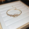 Full Zircon Cuff Bracelets Gold Plating Copper Knot Opening Bracelet Minimalist Women's Bangle For Wedding Party K0 - Image 7