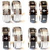 20pcs Rotatable Men Ring Stainless Steel Spinner Ring Cross Spin Rotating Ring 8mm Wedding Band Man Punk Ring Party Jewelry - Image 2