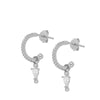 Small Hoop and Stud Earrings with Charm and Chain Styles - Image 41