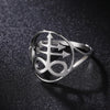Leviathan Cross Satan Ring for Men Women Church of Satanic Symbol Talisman Amulet Demon Devil Signet Rings Jewelry - Image 1