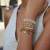Minimalist Gold Color Plated Stainless Steel Rhinestone Water Drop Pendant Black Oil Drop Moon Pendant Bracelet Women - Image 2