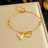 316L Stainless Steel Golden Heart Geometry Zircon Minimalist Series Bracelet Lady Wrist Chain Jewelry - Image 15
