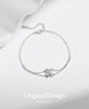 MODIAN 925 Sterling Silver Double Layer Flowers Hearts CZ Romantic Bracelet Luxury Adjustable Chain Link for Women Jewelry