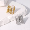 Vintage Stainless Steel Asymmetric Hollow Rings for Women Men Punk Multi Layer Irregular Fan-Shaped Opening Rings Jewelry Gifts - Image 3