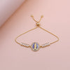 Oval Shape Shell Zircon Virgin Mary Push Pull Adjustable Bracelet Women Classic Versatile Jewelry - Image 1