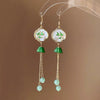 Steel Fun Chinese Style Pink Green Pipa Butterfly Earrings for Women Girl Vintage Chinese Knot Folding Fan Ethnic Style Ear Stud - Image 8