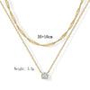 Elegant Zircon Inlaid Pendant Necklaces Women Wavy Layered Double Layer Clavicle Chains Minimalist Banquet Party Jewelry Gifts - Image 6
