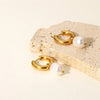 Stainless Steel Gold Plated Earrings Pearl Pendants Women's Earrings Simple Pendant Earrings Party Jewelry - Image 12