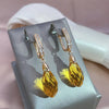 Shiny Pendant Earrings Rose Gold Water Drop Green Zircon Inlay Party Wedding Jewelry - Image 6