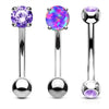 3PCS Heart Eyebrow Piercing Set Crystal Curved Barbell Piercing Flower Rook Earring Bulk CZ Star Eyebrow Ring Pack Daith Earring - Image 16