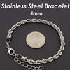 10 Pcs 3mm 5mm Rope Bracelet Stainless Steel Bracelet Gold Rope Chain Bracelet for Men or Women, Gold Bracelet - Image 7