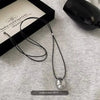 Retro Oval Sweater Chain Adjustable Drawable Black Rope Women Necklace Collarbone Chain Women - Image 6