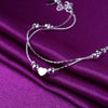 Silver Color Stamp Anklets For Women Foot Leg Chain Link Bracelet Double Layers Beach Accessories Jewelry - Image 46