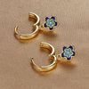 2PCS Stainless Steel Hoop Earrings for Women Girls Colorful Enamel Flowers Pendant Small Huggie Earring Piercing Jewelry - Image 5