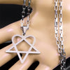 Hip Hop Rock Music Him Heartagram Star Heart Necklace for Women Men Stainless Steel Y2k Black Metal Band Goth Punk Chain Jewelry - Image 3