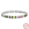 Noble Silver Bracelet Chain Color Crystal Hand Jewelry For Women Charm Wedding Gift Party 18cm - Image 2