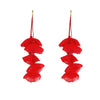 Large Yarn FLower Petal Earrings For Women Long Drop Jewelry Aesthetic Summer Accessories Party - Image 6