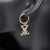 Lucifer and Satan Hoop Dangle Earrings Women Men Stainless Steel Sigil Of Lucifer Satan Gothic Occult Earring Jewelry E1714S08 - Image 3