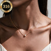 Stainless Steel Gold Plated Dainty Minimalist Zircon Charm Anti Chain Round Clear Cz Stone Necklace for Women - Image 5