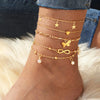 Bohemia Butterfly Anklet Set For Women Star Heart Pearl Charm Ankle Bracelet Female Summer Vacation Beach Jewelry Accessories - Image 3