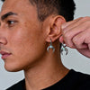 Retro Viking Hoop Earrings for Men Boys,Stainless Steel Resin Moon Hoop Earrings, Jewelry Gift - Image 2