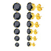 Six-Pair Stainless Steel Stud Earring Set with Cubic Zirconia in Multiple Colors - Image 18