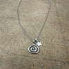 Handmade Y2K Whimsigoth Spiral Swirl Pendant Stainless Steel Snake Cord Necklace - Image 11